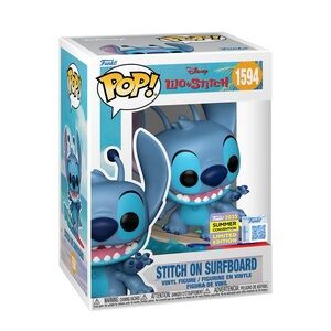 NWT Funko Pop Disney Lilo & Stitch Stitch on Surfboard 1594 25 Summer Convention